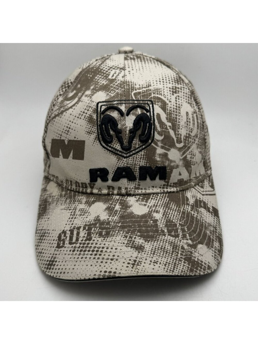 RAM Trucks Camouflage Baseball Cap Men's Adjustable Hat Tan Brown Embroidered